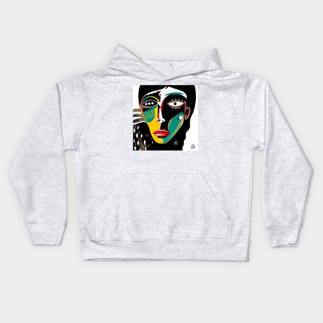 Abstract faces Kids Hoodie by Daria Kusto